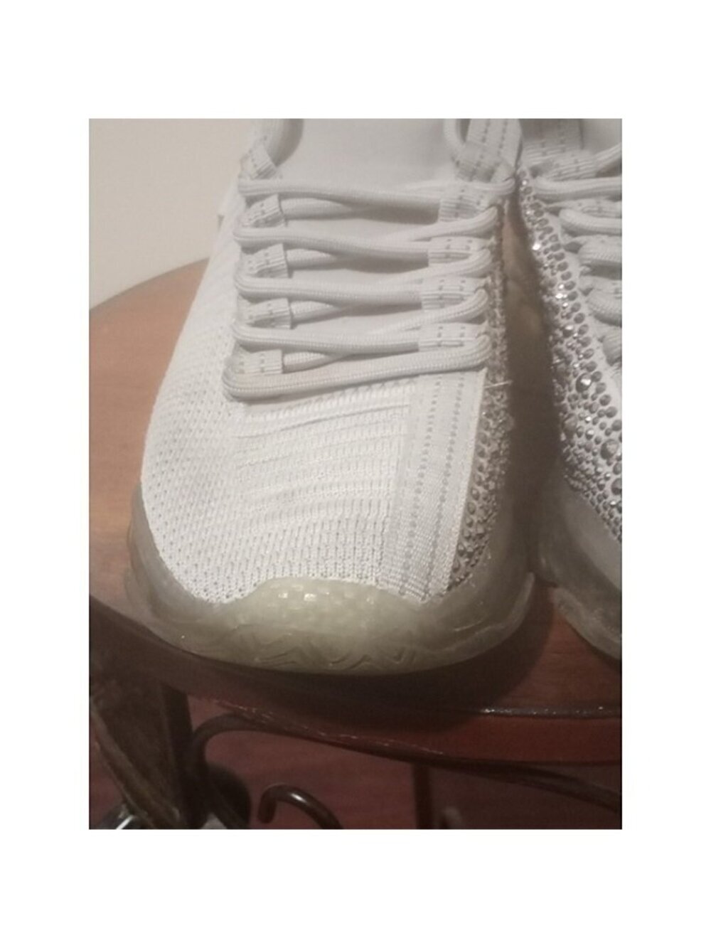 Steve Madden Womens Maxima-R White Bling Rhinestones Concert Sneaker Shoe Sz 8.5 - Picture 7 of 12